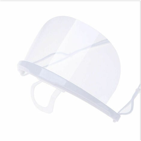 10pcs Visière de Protection Réutilisable en Blanc - Couvre Bouche et Nez  Facial - Protection Visage Anti-Salive