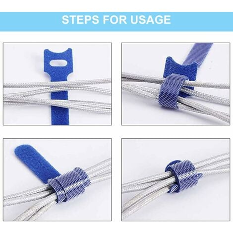 Attaches de câble réutilisables,attaches de fermeture Velcro