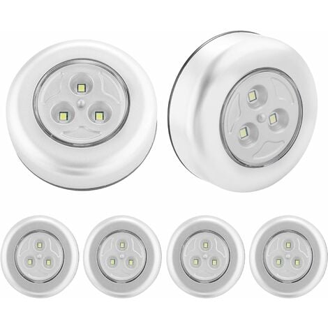 Veilleuses Lampe LED 6pcs Lampe Spot LED Autocollant Éclairage  Supplémentaire pour Placard Escalier Miroir Cuisine Vitrines Cabinet Oi-FRIS