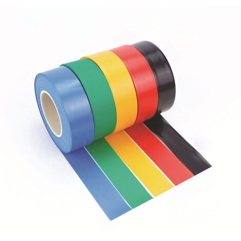 Ruban Adhésif Isolant Électrique Betterlife - Lot de 5 Ruban Adhesif Haute  Temperature la Résistance PVC - Multicolore (Rouge, jaune, bleu, vert, noir)