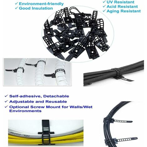 Porte-câble, Clips de gestion des câbles, serre-câbles, Multifonctionnel, 100