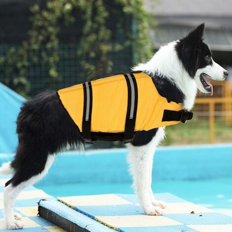 Gilet de sauvetage chien Taille XL : 65 cm Jaune & Noir