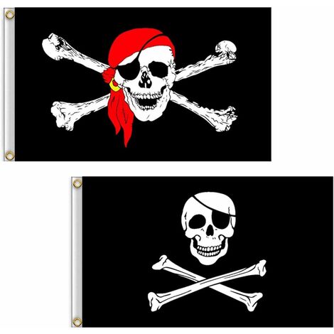 2 pièces Drapeau pirate Drapeau pirate extérieur Halloween-Décoration  Décoration de fête pour fête de pirate