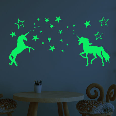 Stickers Muraux Glow-in-the-Dark Lune, Sticker Fluorescent Lumineux pour  Chambre, Salon, Chambre d'Enfant 30 cm (Blu Ray)