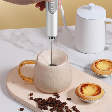 KZQ Mousseur à lait portatif, mélangeur de lait électrique, mélangeur de  boissons agitées pour latte, cappuccino