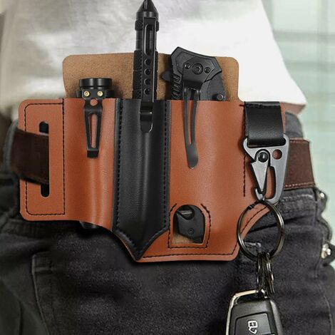 Organiseur de protection de poche en cuir, pochette à outils en