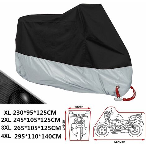  Housse Protection pour Moto, Housse Moto Impermeable, Bache  Scooter Couverture Imperméable en Polyester Résistant aux déjections  d'oiseaux, à l'eau, à la Poussière/Neige/Pluie, au Vent, UV, XXL