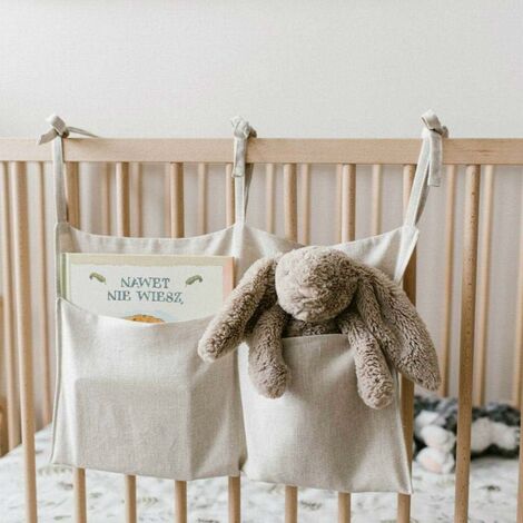 Sac de rangement pour lit de bébé en gaze de coton à motifs
