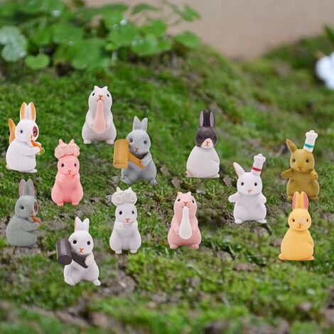 Mini lapin lumineux accessoires de jardin de conte de fées, décor
