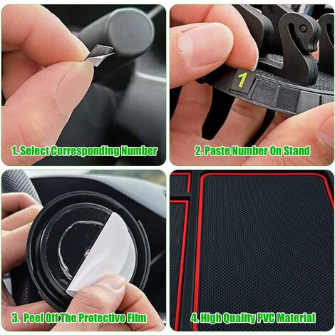 Support de téléphone portable pour voiture (4 en 1), tapis antidérapant  pour téléphone portable avec support rotatif à 360 °, tapis de bord  multifonction antidérapant pour tableau de bord de voiture 