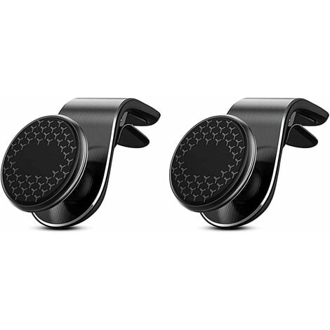 Support Voiture Magnétique pour Smartphone Aimant Noir Ventilateur  Universel 360 Rotatif