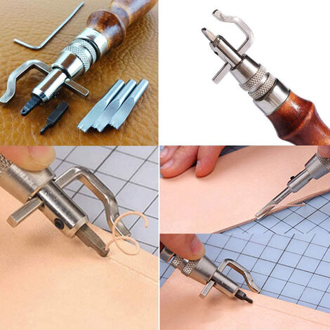 Kit Outils Perforatrice pour Trous 4 Perforatrice de Griffe en Cuir + 1  Dispositif de Rainurage