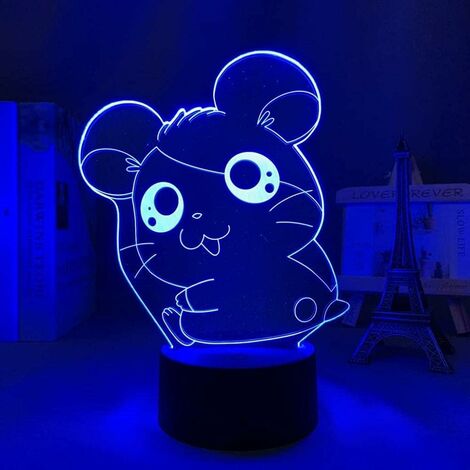 Anime Figure Stitch Lilo Et Stitch Anime Personnage 3D Led Illusion  d'Optique Sommeil Nuit Lumière avec Télécommande 16 Couleurs Chambre Décor  Lampe de Table Anniversaire