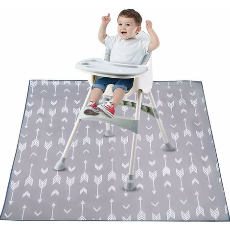 Bébé Chaise Haute Tapis, 135 x 135 cm Bébé Splash Tapis, Imperméable et  Antidérapant tapis de
