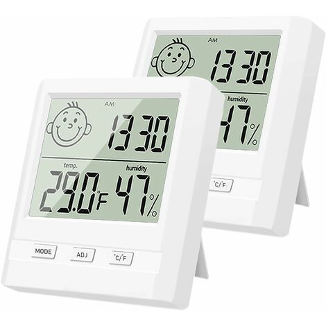 Lot de 2 Mini Thermomètre Hygromètre Intérieur Digital à…