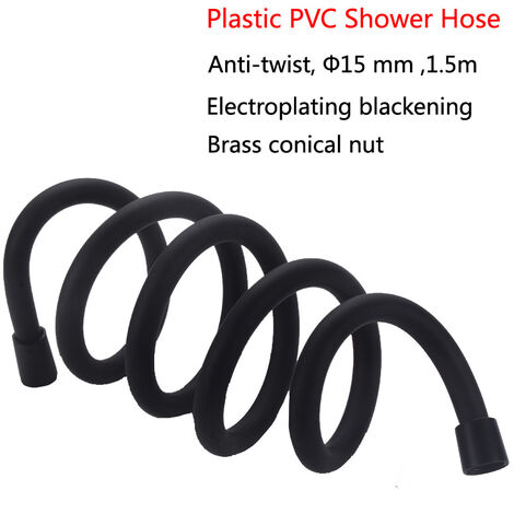 Flexible de Douche 1.5M Black PVC Anti-déflagrant Tuyau, anti-torsion et  anti-fuite Ultra