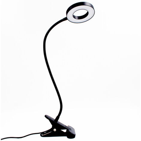 Lampe de bureau LED avec pince, trois sources de lumière avec bras  oscillant, intensité variable, 4 modes de couleur et 4 luminosités, lampe à  clipser