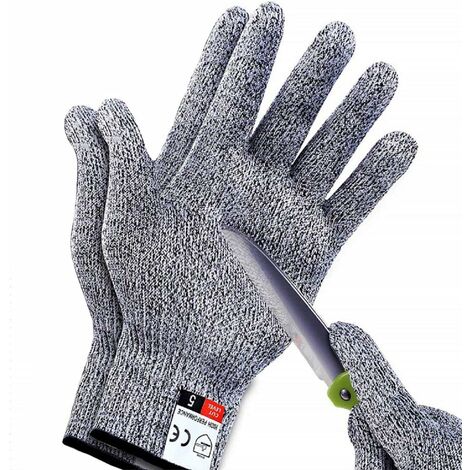 Gants de travail(Set= 5 paires, taille 10) Gants de Sécurité résistants aux  coupures