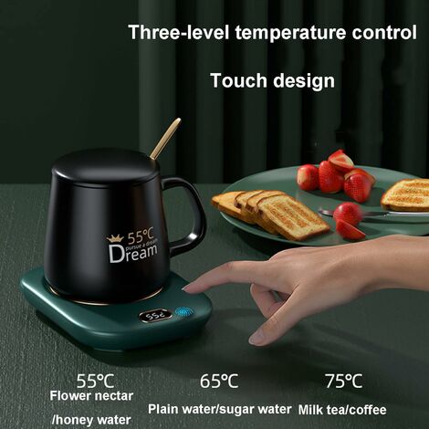 Tasse à café, Chauffe-Tasse à café USB numérique 55 ℃ Tapis Chauffant  thermostatique à Lait pour Bureau à Domicile Vert : : Cuisine et  Maison