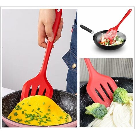 5 pi¿¿ces ustensiles de cuisine ensemble Silicone grattoir huile brosse oeuf  fouet spatule ustensiles de cuisine outils rouge