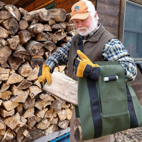 Sac de transport en bois robuste avec poignées et sangle de