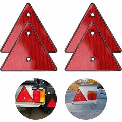 Réflecteur de Remorque Triangulaire, Réflecteurs Triangles, Catadioptre  Triangulaire, 4 Pièces Triangle Voiture Réfléchissant Arrière pour  Accessoire