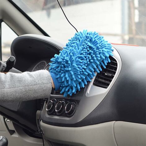3x gant de lavage pour voiture et ménage - gant en microfibre - gant  chenille - gant