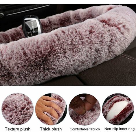  Couvre Volant Voiture Femme Peluche, Protege Volant Voiture  Universel, Housse Volant Voiture 38cm, Hiver Protection Volant Voiture,  Antidérapant, Respirant (Rose)