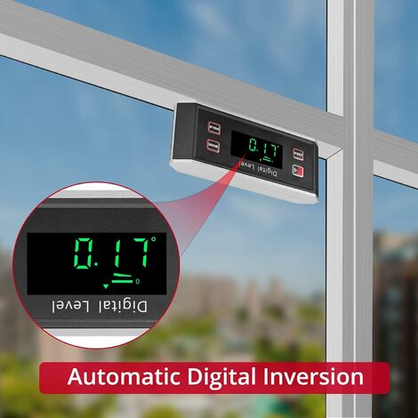 Inclinomètre Rapporteur d'angle numérique magnétique Bevel Box Inclinomètre  LCD étanche avec aimants intégrés Rouge