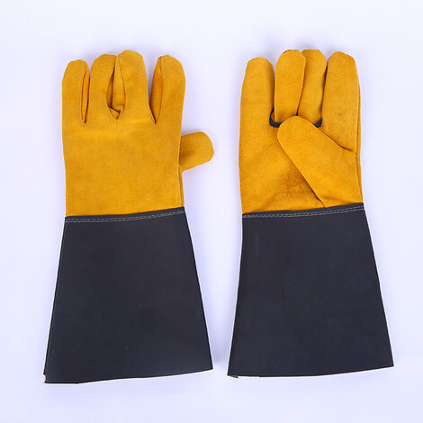 Isolation thermique résistante à l'usure gants de soudage en cuir