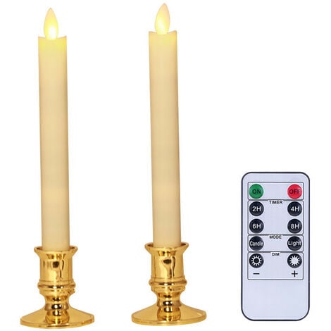 Bougies de Noël sans flamme (paquet de 2) Bougies LED vacillantes