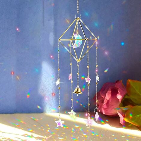 Prisme Triangulaire Lumineux en Cristal de Couleur Arc en Ciel
