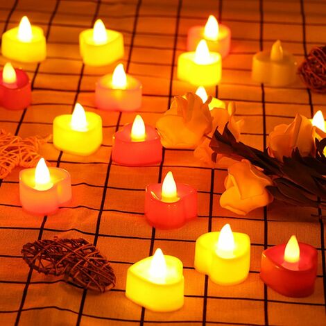 24 Paquet de bougies votives sans flamme, fausse bougie électrique  vacillante sans flamme