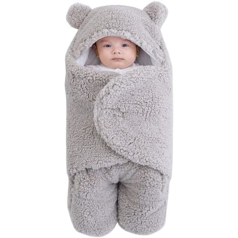 Couverture bébé Couverture à capuche pour nouveau-né - Sac de couchage -  Couverture d'hiver chaude en