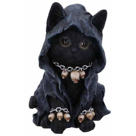 Figurine de décoration de chat noir effet antique cadeau idéal