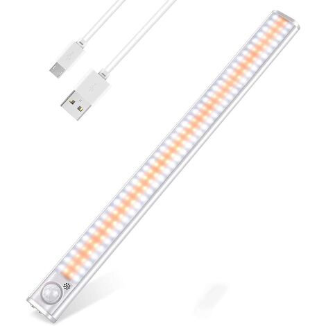 LED Lampe Placard Lampe LED Detecteur de Mouvement Batterie Rechargeable  Veilleuse LED Reglette Lumiere Sans Fil LED Cuisine Réglage de la T