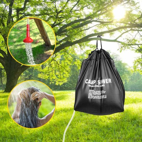 Sac d'eau de bain de douche de camping en plein air portable capacité 20L  sac de bain de camping de chaleur de soleil 