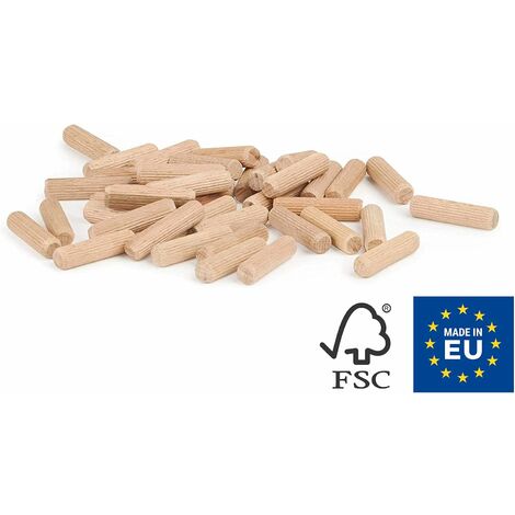 400 pcs de cheville bois 8 mm x 40 mm goujon bois de h tre