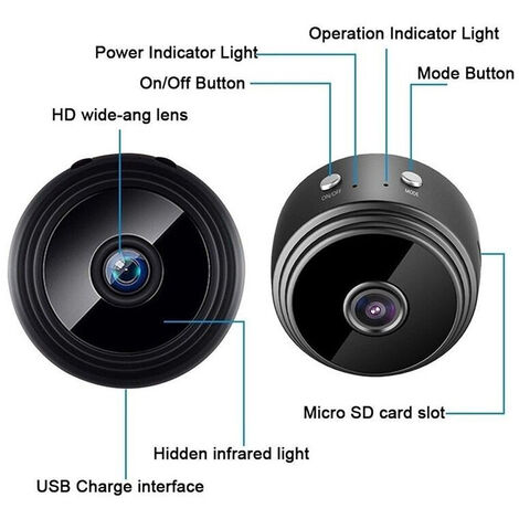 Mini Caméra Espion WiFi 4K Caméra Espion Cachée de Surveillance sans Fil  USB 