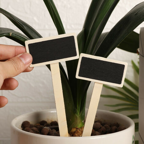 Cache-pot - Les 10 étiquettes en bois pour plantes avec tableau noir