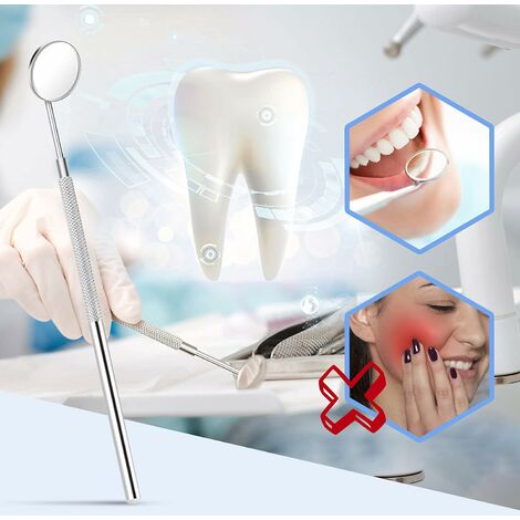 Miroir dentaire avec lumière LED Inspecter Instrument Vérification Miroir  Dentiste