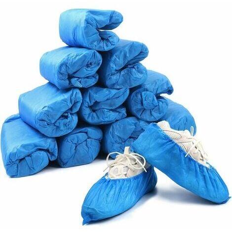 Couvre-chaussures jetables en Pe Bleu 100 pièces