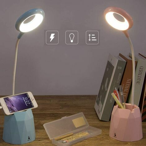 MAGICFOX Lampe de bureau à 18 LED avec clip, 3 Luminosité réglable -  Contrôle tactile - 360 degrés réglable -2200mAh Grande Capacité