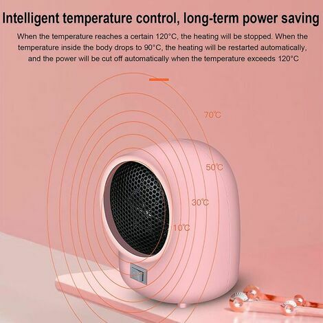 Chauffage électrique portable 800 W/400 W/vent naturel, petit chauffage PTC  à chauffage rapide avec protection de sécurité
