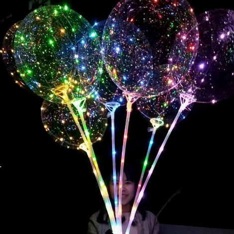 Ballon lumineux LED - transparent. Livraison GRATUITE!