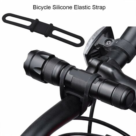 8 pièces vélo silicone sangle élastique lampe de poche support