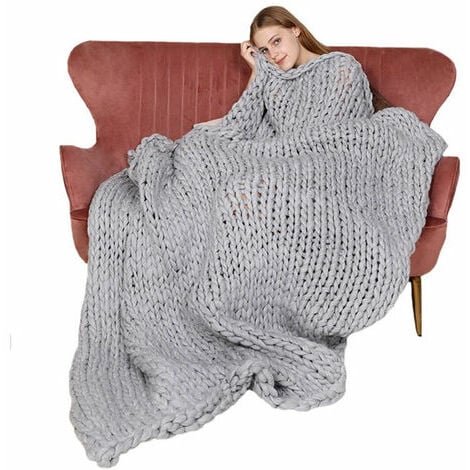 Main tricoté couverture épaisse épaisse chaude confortable doux au toucher