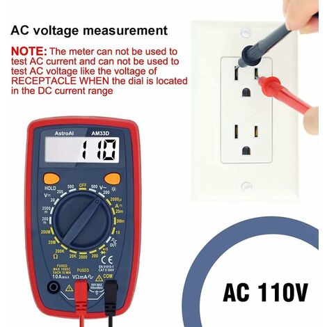 SJLERST Multimètre Numérique Portable Numérique Testeur Electrique Digital  Voltmètre Automatique Tension Courant Capacité Résistance outil de