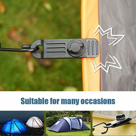 8 PCS piquet d'ancrage noir Tente Accessoires de camping en