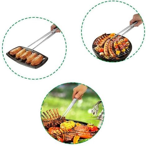 2 Pièces 30cm Pince Cuisine Inox, Pinces à barbecue surface de préhension  nervurée, parfait pour chefs